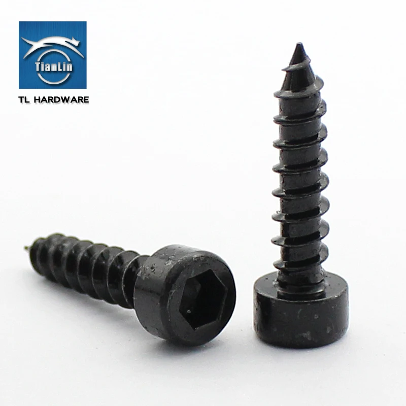 

Black zinc 8.8 high strength cylindrical head tapping screw HA cup head hexagonal wood screw M3M3.5M4