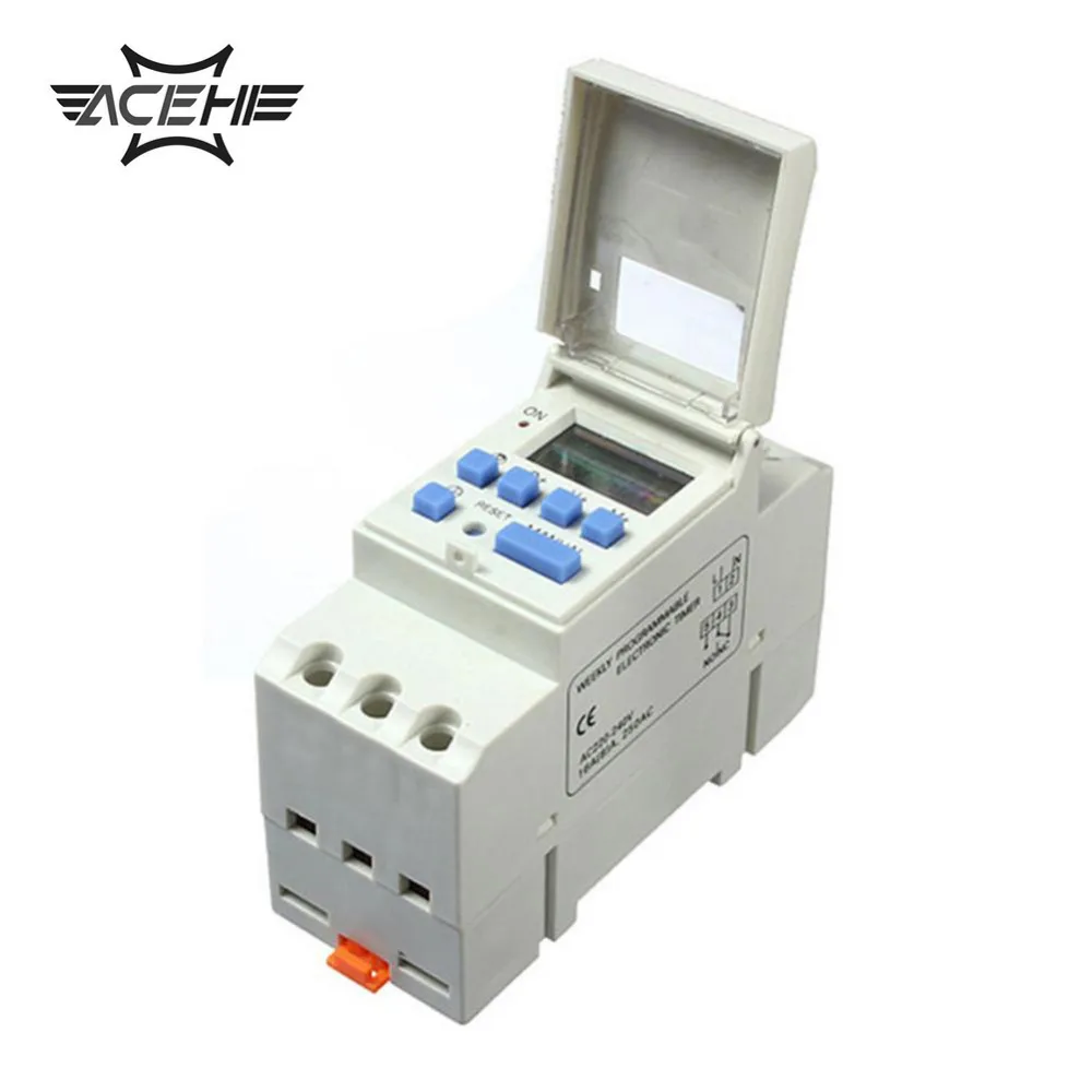 Electronic AC 220-240V Digital LCD DIN Programmable Weekly Rail Timer Time Relay Electronic AC 220-240V Digital LCD DIN Programmable Weekly Rail Timer Time Relay
