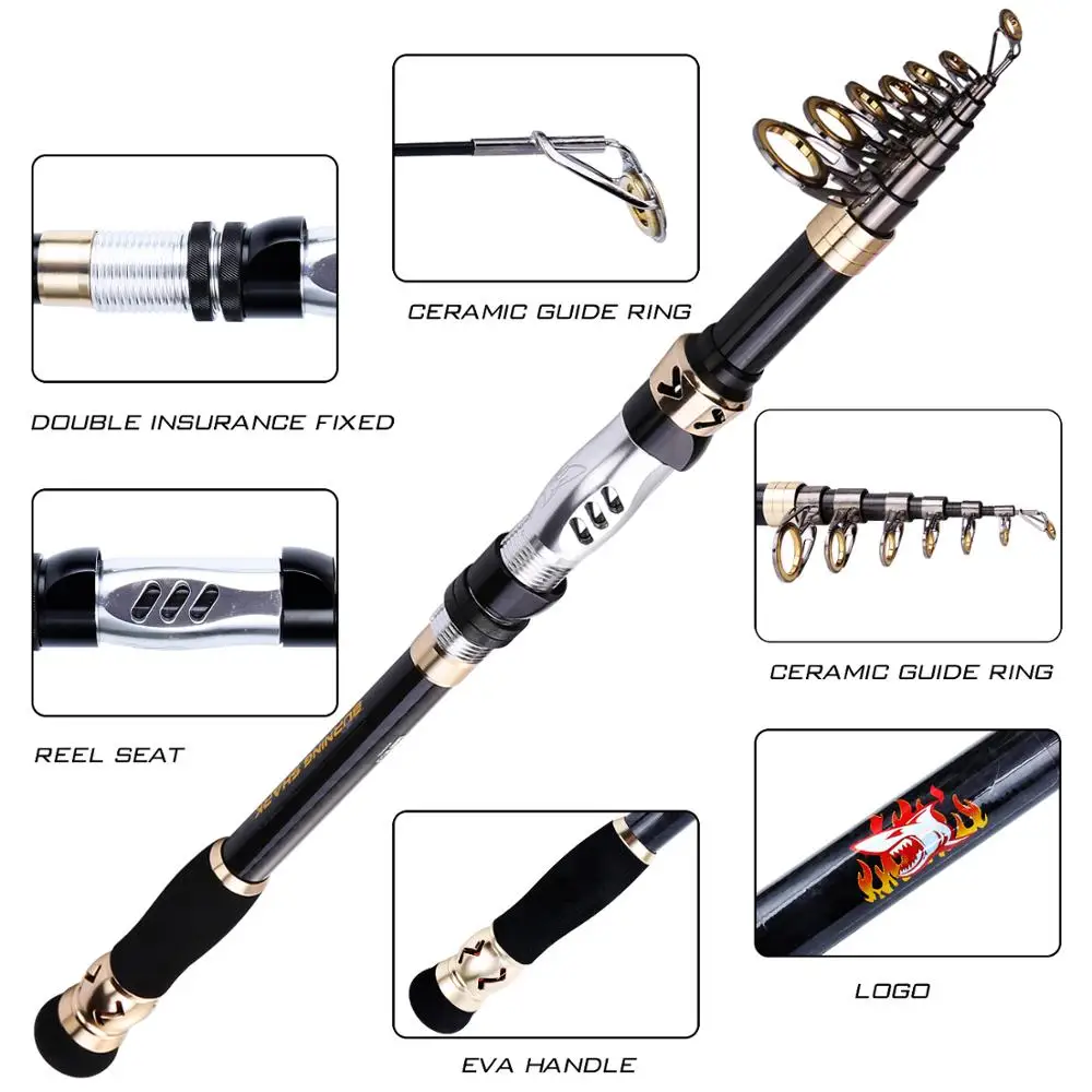 Sougayilang 1.8-3.6 m قضيب تليسكوبي و 12 + 1BB بكرة مجموعة و الصيد قضيب من 99% مواد الكربون الكارب الصيد قضيب كومبو دي Pesca