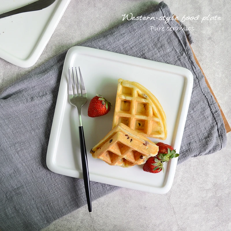 Fashion Pure Shop Ceramic Tableware Square Abalone Fish Plate Western Dish Steak Spaghetti New Kitchen Utensils | Дом и сад