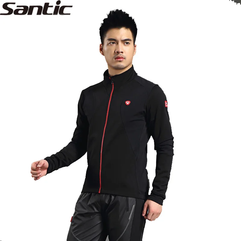 

SANTIC Riding Bike Jacket Men's Long Jersey Winter Cycling Jacket -Lens Ergonomic Design UV Protection Fleece Thermal WSM702B
