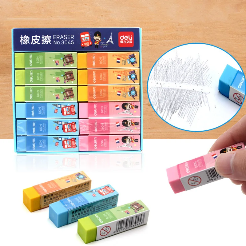 36 pcs/Lot Fresh color erasers PVC 4B high quality eraser Stationery