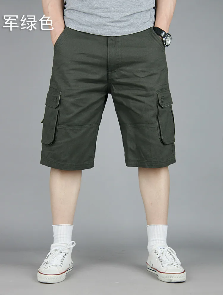 Свободные большие размеры 10XL 7XL 8XL 9XL баскетбольные шорты Runninge мужские хлопковые шорты Карго летние мужские короткие штаны для мужчин - Цвет: Армейский зеленый