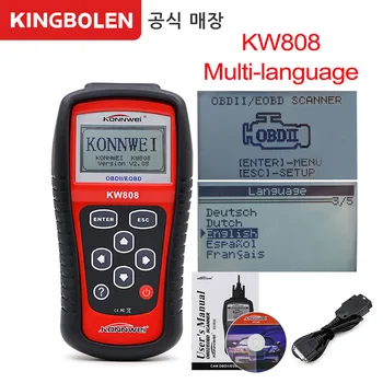

KONNWEI KW808 OBD2 Scanner CAN Engine Reset Tool obd2 Code Reader Auto Scan Instrument Car Diagnostic tool like MS509 5 language