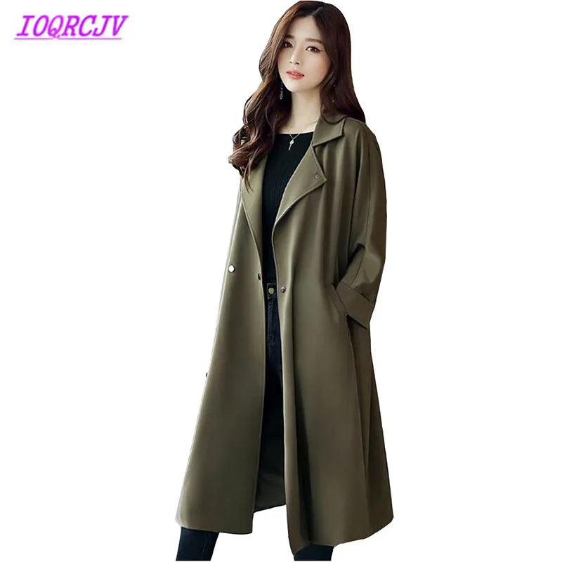 

Long trench coat Women's 2018 spring fashion Windbreaker coat Plus size palto woman Casual top trench female long IOQRCJV H265