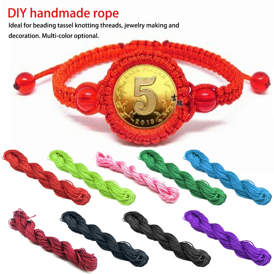 

1mm*22m Nylon A jade line 1mm Chinese knot wire woven bracelet pendant necklace beaded red rope handmade rope