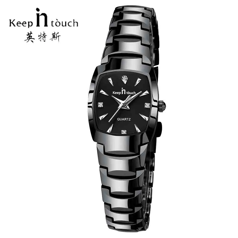 Skup Pozostać w kontakcie kwadratowych kobiet zegarki Rhinestone kwarcowy zegarek kobiety ekskluzywna sukienka bransoletka panie zegarek reloj mujer montre femme