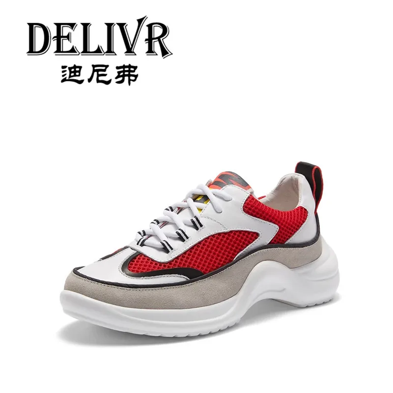 

Delivr 2019 Spring Summer New Women Casual Shoes Tenis Feminino Cow Leather Dad Shoes Chunky Platform Womens Fashion Harajuku