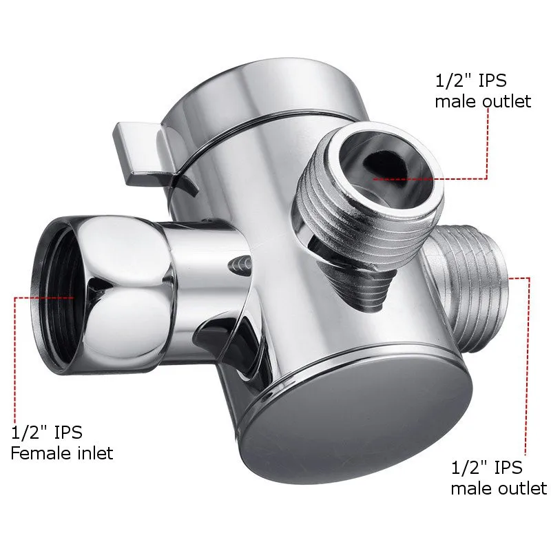 Мульти Функция 3 Way Насадки для душа переключающий клапан G1/2 три Функция переключатель в комплект поставки входит адаптер Т-адаптер для туалета Биде Душ