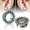 Alisouy – bouchons d'oreille en acier inoxydable, 2 pièces, fleur zircone, bouchons, tunnel, vis, Expansion, oreille étirée, Piercing, tunnel en chair ► Photo 2/5