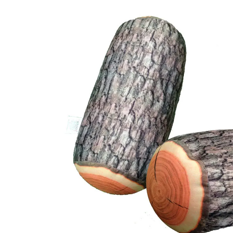 

Creative Simulation Wood Pattern Cushion Novelty Trunk Stump Throw Pillow Tree Rings Neck Pillow With Pillow Core