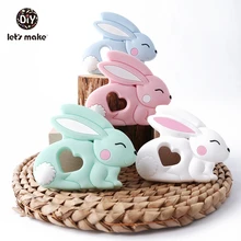Mordedor de silicone para bebês 1 peça, prendedor para chupeta, desenho de coelho, produto para bebês