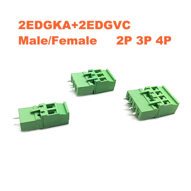 Винт с резьбой 5 08 мм 2/3/4P подключаемый клеммный блок PCB соединители Morsettiera 2EDGKA + VC