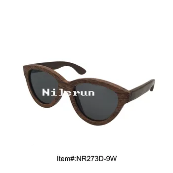 

fashion men and women's oval black chicken wing wood sunglasses