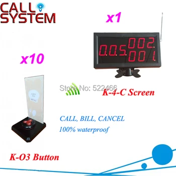 

Number Calling System for restaurant cafe services with 10 table buttons and 1 screen, shipping free
