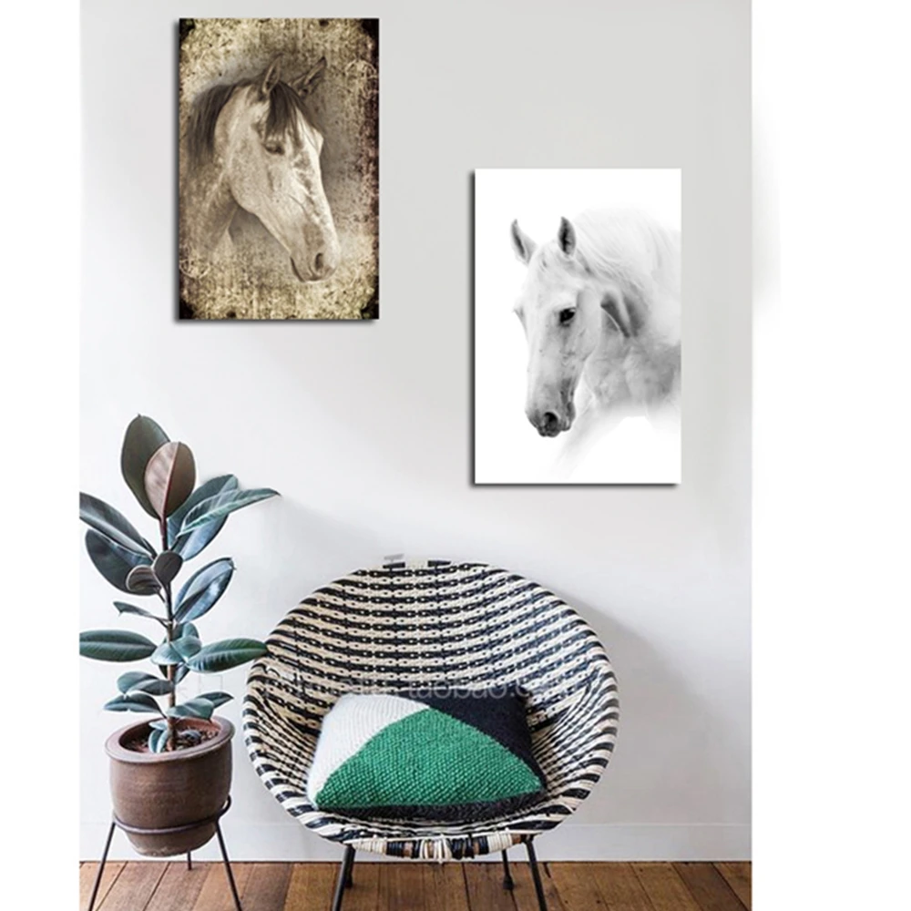 Black-and-White-Horse-head-Painting-Print-On-Canvas-Animal-Artwork-Pictures-wall-art-for-home (1)