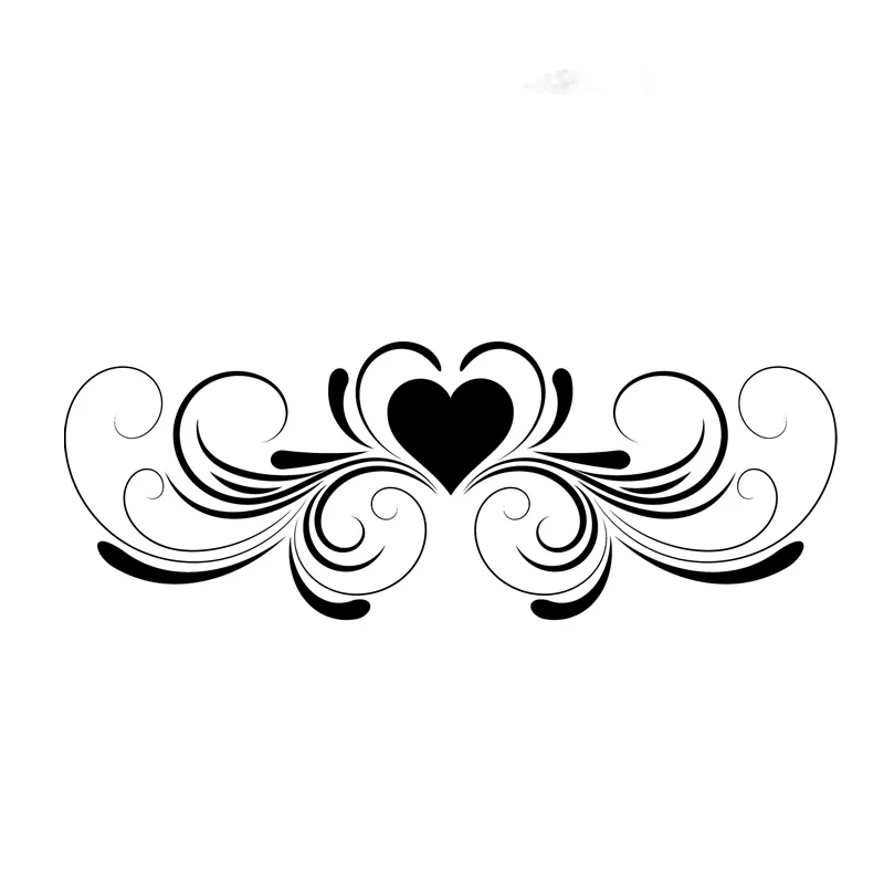 

Symmetrical Swirl Flower Heart Wall Decal For Living Room Removable Vinyl Wall Sticker Home Decor