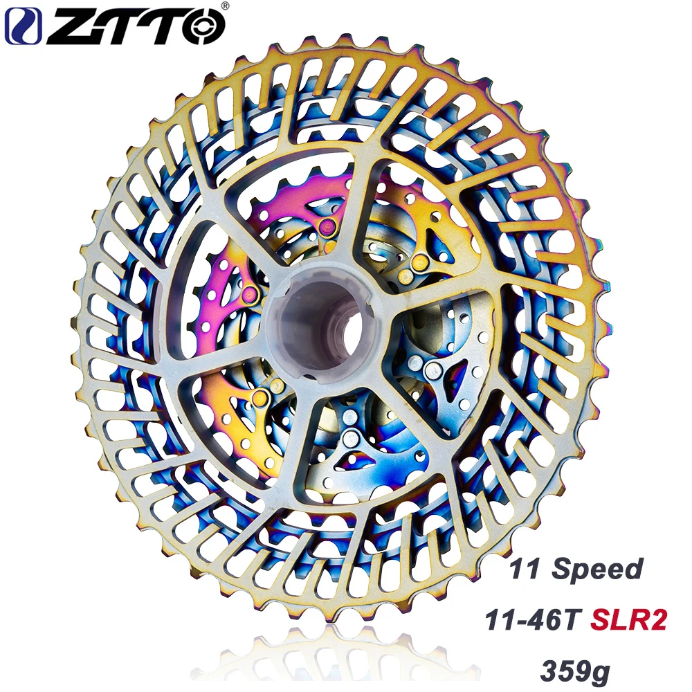 

ZTTO MTB 11 Speed 11-46T SLR2 Ultralight Cassette Colorful Rainbow k7 HG System Mountain 11s11V 46T Freewheel For GX X1 NX M8000