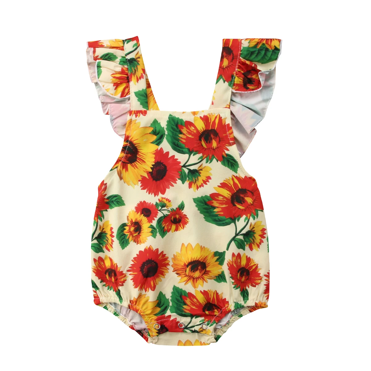 Toddler Newborn Baby Girls Princess Sunflower Romper Jumpsuit Sunsuit