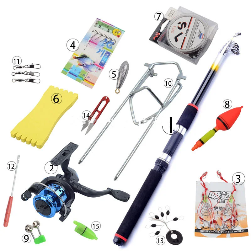 

Portable Telescopic Fishing Rod Combo Sea Fishing Rod Combo Tackles Set Spinning Wheel Beginner Carp Fishing Rod Combo 2.1m-3.6m