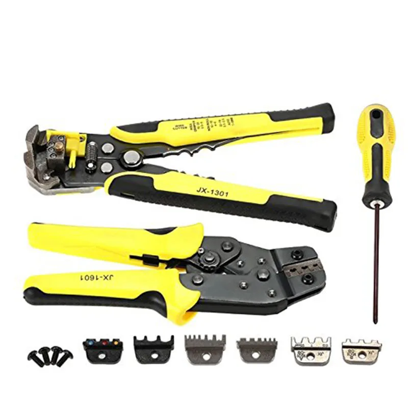 

4 In 1 Wire Crimper Tools Kit Engineering Ratcheting Terminal Crimping Plier Wire Crimper/Wire Stripper/S2 Screwdiver T10