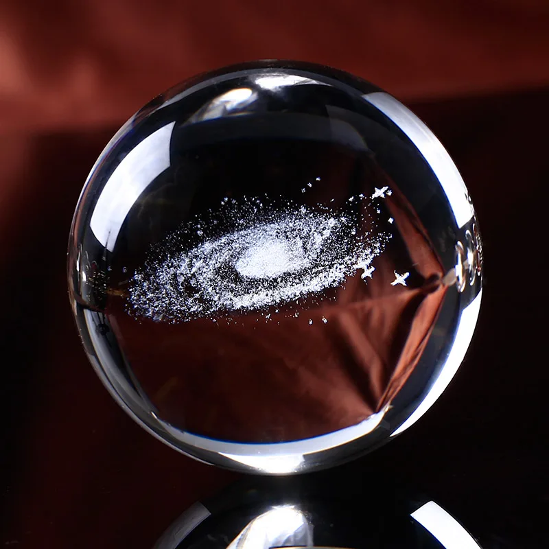 6 см диаметр Глобус галактика миниатюрные хрустальный шар 3D лазерная гравировка кварцевый стеклянный шар Сфера украшения дома аксессуары Подарки - Цвет: just ball