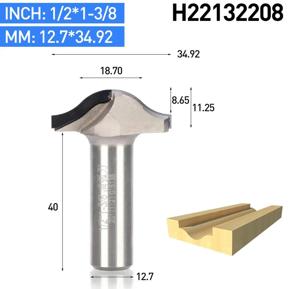 HUHAO 1 шт. 1/" хвостовик алмазное CVD покрытие фрезерные кромки формы Концевая фреза деревообрабатывающий фреза PCD дверь шкафа резьба маршрутизатор бит - Длина режущей кромки: H22132208