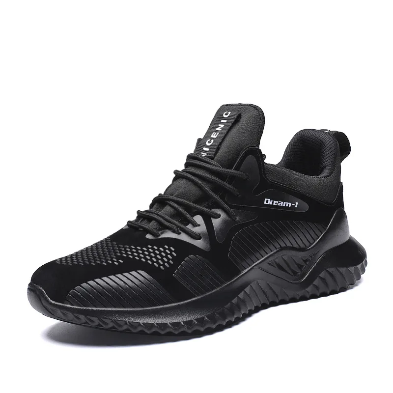 Новинка, мужские кроссовки для бега, мужские кроссовки,, спортивная обувь для бега из сетчатого материала, оригинальная дышащая обувь для тренировок на открытом воздухе, большой размер 46 - Цвет: 18102 black