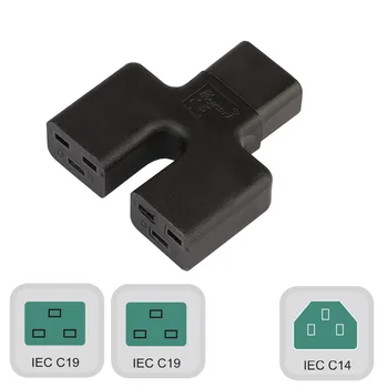 

IEC320 C14 TO 2xC19 Converter,IEC 320 C14 Male to Dual 2*C19 Female Power Adapter, IEC Male to 16A 20A UPS PDU Power Adapter