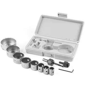 

11Pcs Hole Saw Set Mandrels Hex Wrench Carbon Steel Saw Wood Metal Cutting Tool 11 in 1 19-64mm