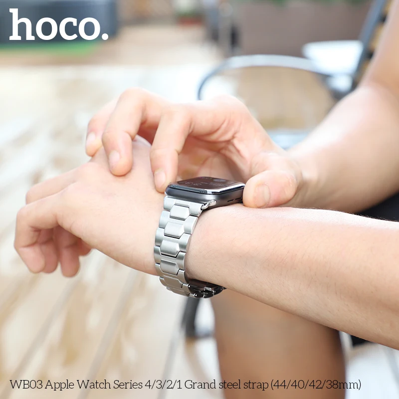 

HOCO Pinhen Original Stainless Steel Strap For Apple Watch Series 5 4 3 2 Metal Smart Watch Bands Fit Iwatch 44mm 42mm 40mm 38mm
