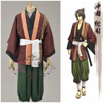 

Game Anime Movie Hakuouki Okita Souji Uniforms Fashion Kimono Cosplay Costume S-XL NEW