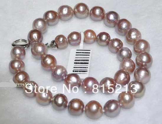 

N838 Natural 10-12mm purple nucleated pearl necklace % Discount AAA
