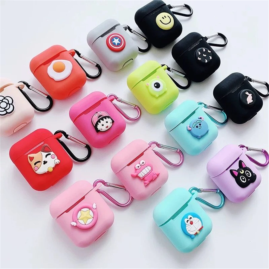 

Cartoon cute Silicone Bluetooth Wireless Earphone Case for AirPods Protective Cover for Apple Air Pods Charging Box