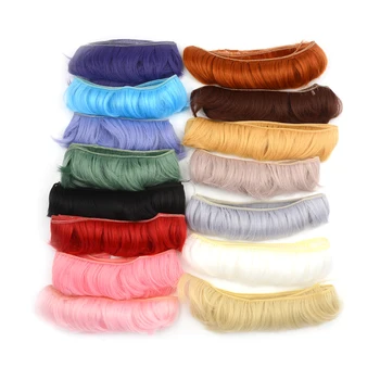 5x100cm Newest Doll short Curly DIY fringe hair natural brown black khaki color wig hair for 1/3 1/4 BJD SD doll wig 20cm brunette blonde coffee black brown natural color curly doll wigs hair for 1 3 1 4 1 6 bjd sd doll diy