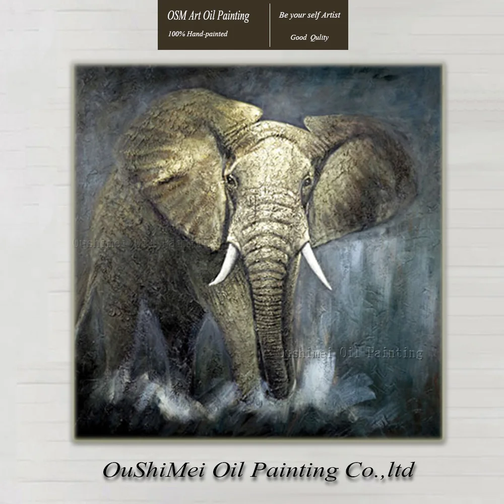 Hand Painted Elephant Oil Painting On Canvas Modern Abstract Paintings