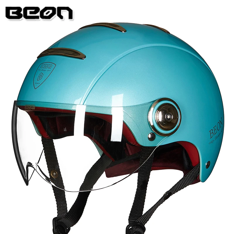 BEON скутер мото rcycle шлем половина лица винтажный шлем мото шлем Casco moto cicleta Capacete шлемы Vespa светильник вес - Цвет: 10