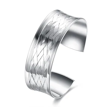 

Silver Bracelet 925 Solid Silver Fashion Jewelry Flat Bracelet & Bangle Women Bracelet Watches Charms Fitness Bracelet Women Men