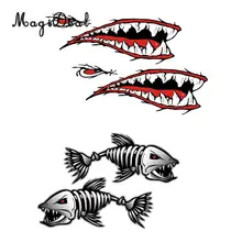 MagiDeal 4 шт. наружные зубы акулы рот/Профессиональный скелет рыбы виниловая наклейка прочные водонепроницаемые наклейки для каяк каноэ