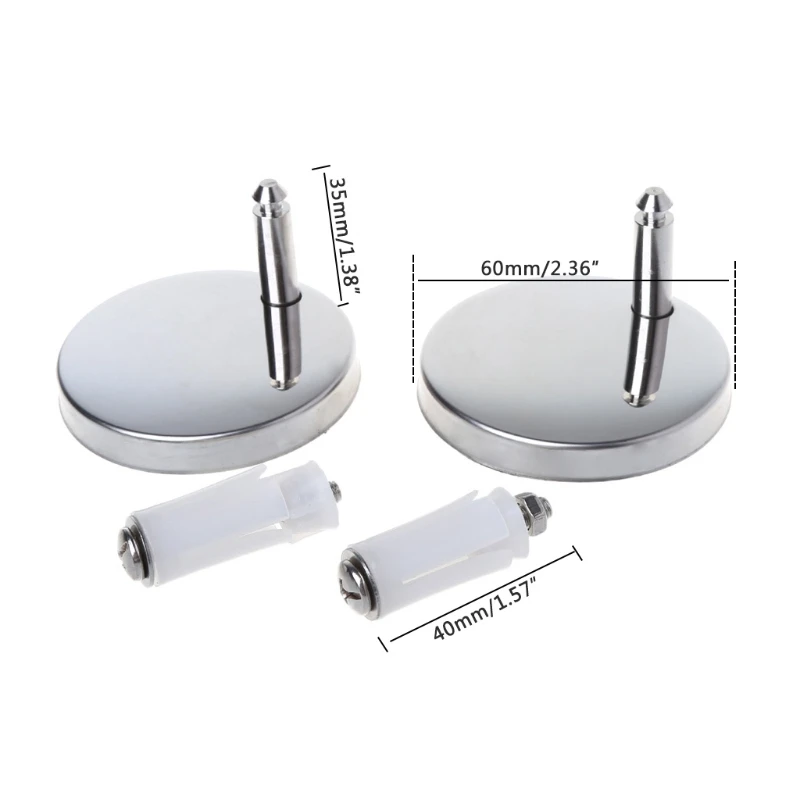 2-Pack Quick Release Top Fix Toilet Seat Hinges Fittings, Easy Install Replacement Screws for WC Toilet Seats image 4