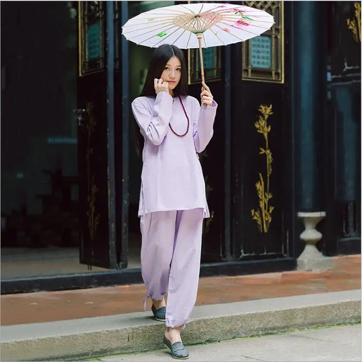 High quality Materials Cotton linen Yoga suits long sleeves sportswear Tai Chi suits body-building cosy Clothing Blouse + Pants