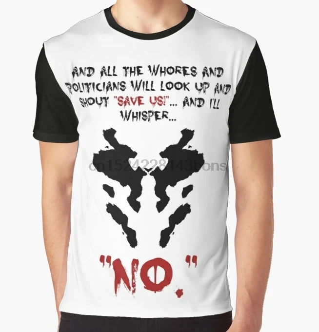 

All Over Print T-Shirt Men Funy tshirt Quote Rorschach Watchmen Short Sleeve O-Neck Graphic Tops Tee women t shirt