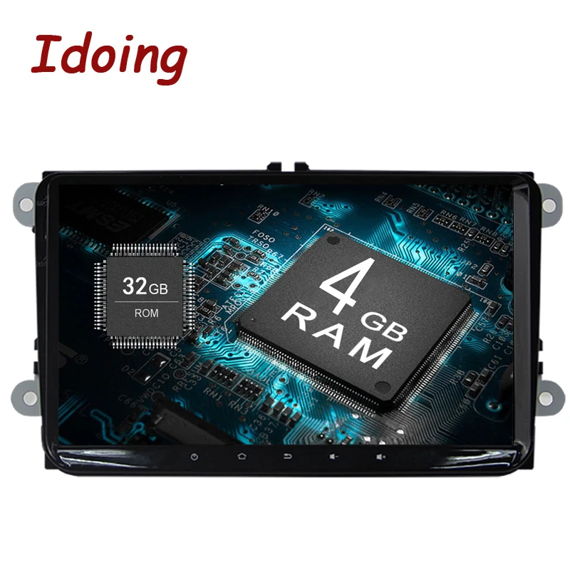 Idoing Android8.0 4G + 32G 8Core 2Din руль для VW/Skoda/Seat Автомобильный мультимедийный GPS плеер