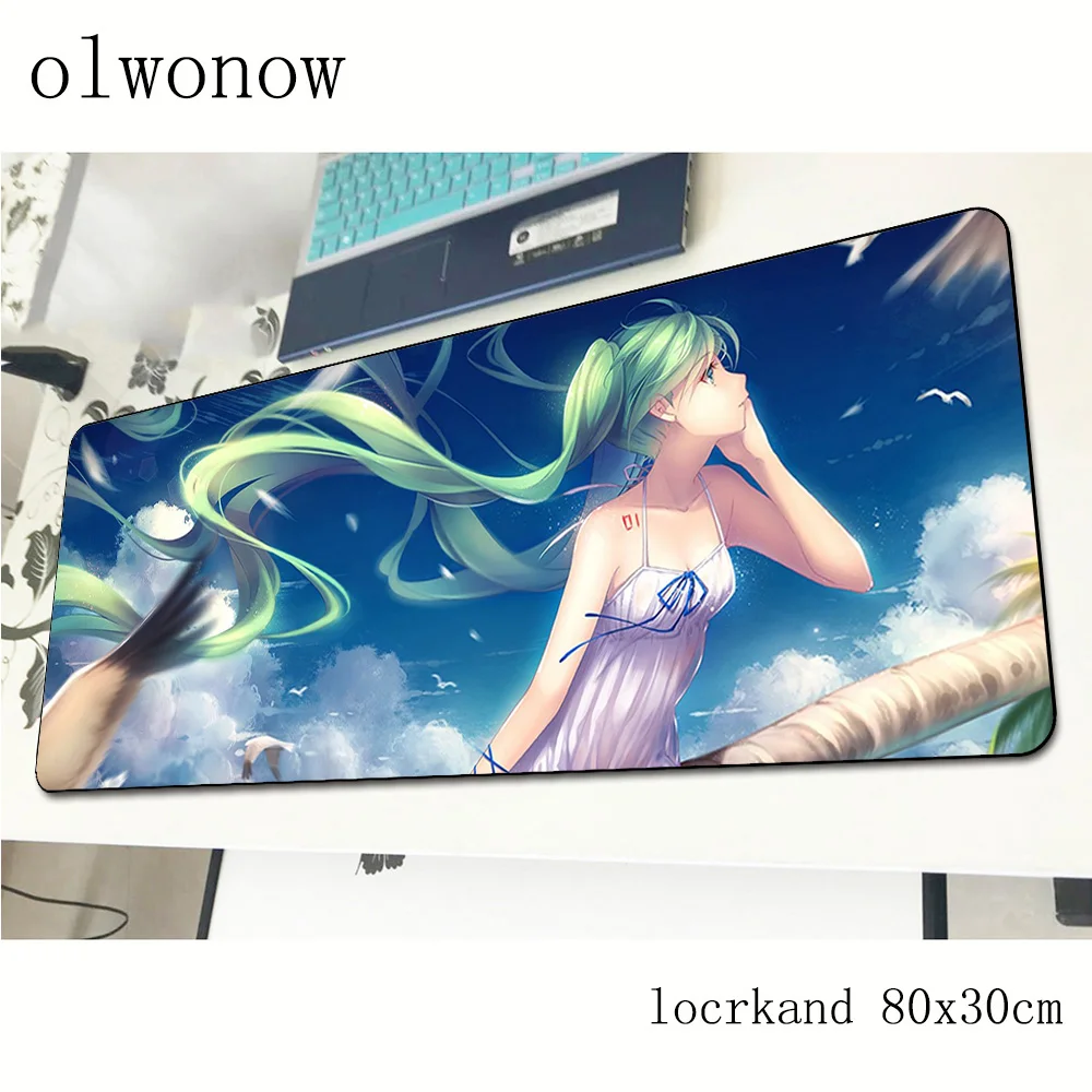  Hatsune Miku mousepad 800x300x2mm cute gaming mouse pad big gamer mat anime computer desk padmouse 