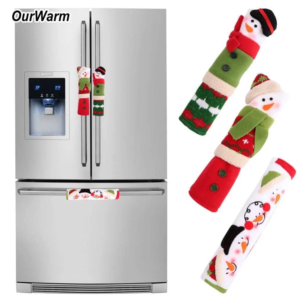 OurWarm Рождественское украшение на холодильник чехлы с дверными ручками