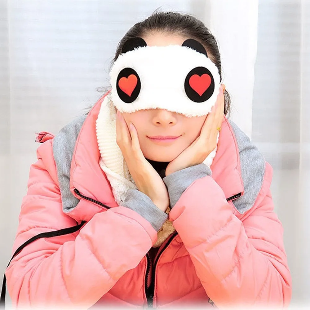 Милый портативный мягкий мультяшный панда глазная маска для сна Спа маска для глаз ослепляющая повязка на глаза Путешествия Отдых аксессуары