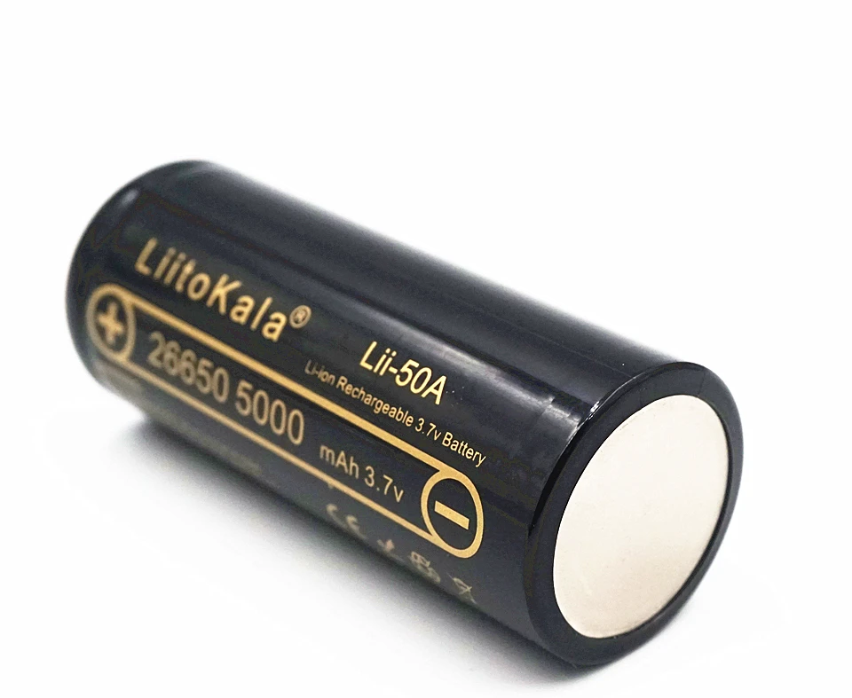 6 unids lii-50a liitokala 3,7 v 5000 mah 26650 bateria inr 26650-20a baterias recargables para linterna/microfono