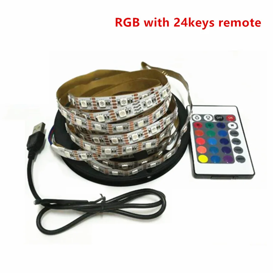 Светодиодная лента 5 в пост. Тока USB светильник 5050 3528/2835 SMD не водонепроницаемый RGB