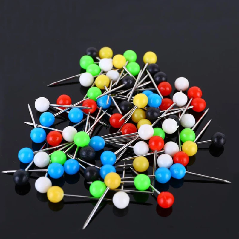 

200Pcs/lot Multicolor Round Pearl Head Pins Fishing Pin Fishing Line Brooches for Fasten Fishing Line Winder Reel Spool Tackle