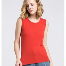 Летний хлопковый жилет с воротником Женская модная тонкая трикотажная футболка без рукавов